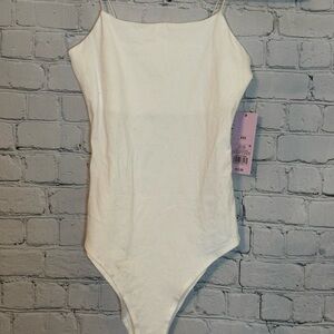 White Spaghetti Strap Bodysuit